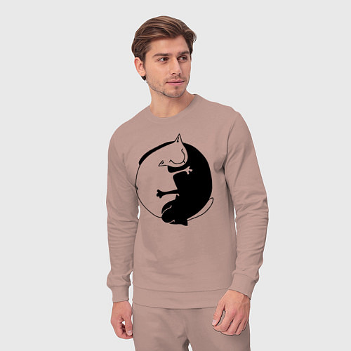 Мужской костюм Инь-Янь Коты / Пыльно-розовый – фото 3