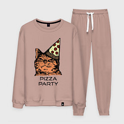 Костюм хлопковый мужской PIZZA PARTY, цвет: пыльно-розовый