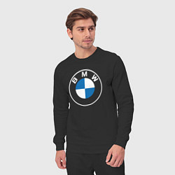 Костюм хлопковый мужской BMW LOGO 2020, цвет: черный — фото 2