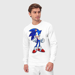 Костюм хлопковый мужской SONIC, цвет: белый — фото 2
