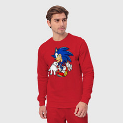 Костюм хлопковый мужской SONIC, цвет: красный — фото 2