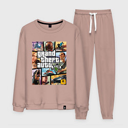 Костюм хлопковый мужской GTA5, цвет: пыльно-розовый
