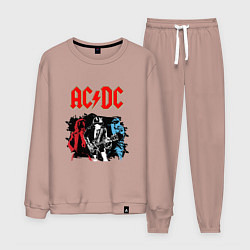 Костюм хлопковый мужской ACDC, цвет: пыльно-розовый