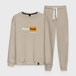 Костюм хлопковый мужской PornHub premium, цвет: миндальный