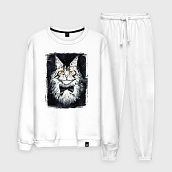 Костюм хлопковый мужской Hello kittys!, цвет: белый