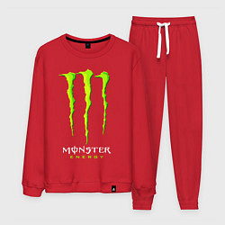 Костюм хлопковый мужской MONSTER ENERGY, цвет: красный