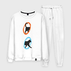 Костюм хлопковый мужской Portal Cat, цвет: белый