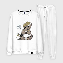 Костюм хлопковый мужской Тоторо, цвет: белый