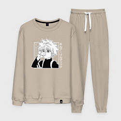 Костюм хлопковый мужской Killua Hunter x Hunter Киллуа, цвет: миндальный