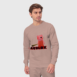 Костюм хлопковый мужской ROBLOX: PIGGI, цвет: пыльно-розовый — фото 2