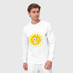 Костюм хлопковый мужской Летнее солнце, цвет: белый — фото 2