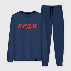Костюм хлопковый мужской FCSM, цвет: тёмно-синий