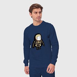 Костюм хлопковый мужской Fall guys skeleton, цвет: тёмно-синий — фото 2