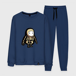 Костюм хлопковый мужской Fall guys skeleton, цвет: тёмно-синий