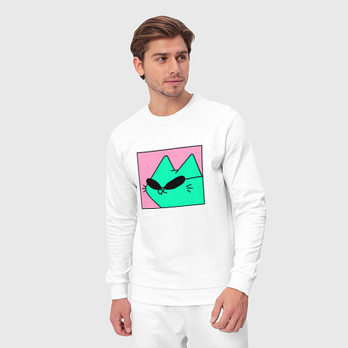 Мужской костюм Кот в очках / Белый – фото 3