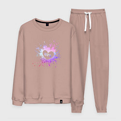 Костюм хлопковый мужской BTS, цвет: пыльно-розовый