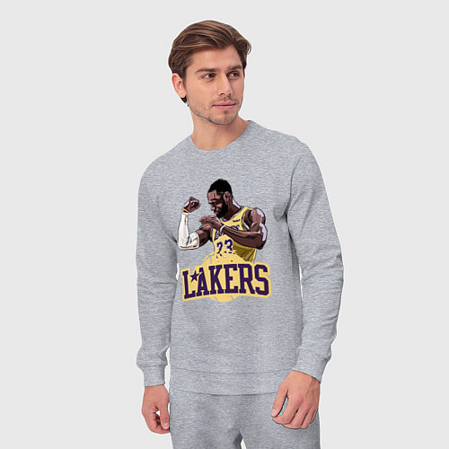 Мужской костюм LeBron - Lakers / Меланж – фото 3