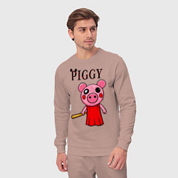 Костюм хлопковый мужской ROBLOX PIGGY, цвет: пыльно-розовый — фото 2