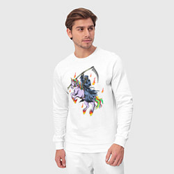 Костюм хлопковый мужской Смерть на единороге, цвет: белый — фото 2