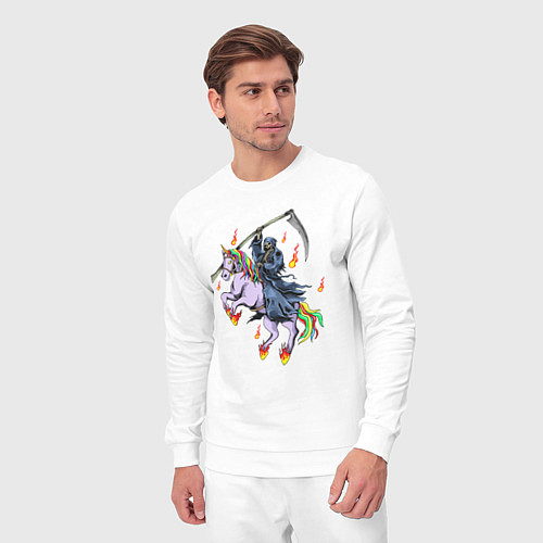 Мужской костюм Смерть на единороге / Белый – фото 3