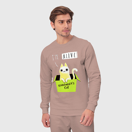 Мужской костюм Кот спереди жив, а сзади / Пыльно-розовый – фото 3