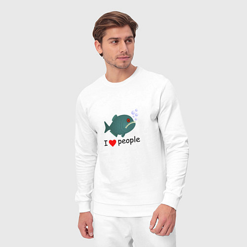 Мужской костюм Добрая пиранья / Белый – фото 3