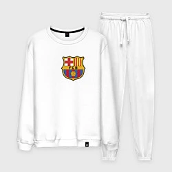 Костюм хлопковый мужской Barcelona FC, цвет: белый