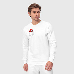 Костюм хлопковый мужской Among us, цвет: белый — фото 2