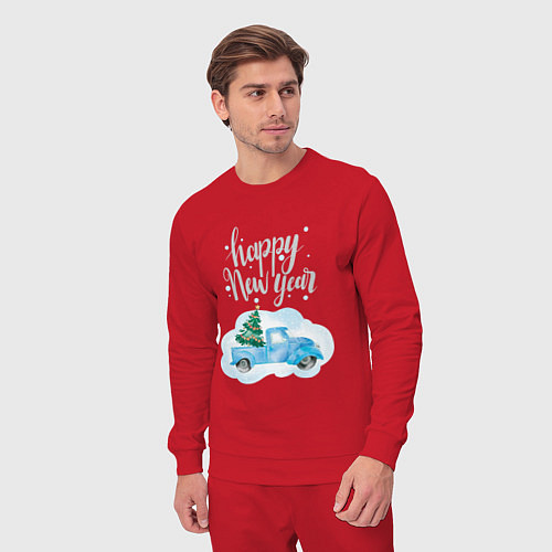 Мужской костюм Новогодняя машина / Красный – фото 3