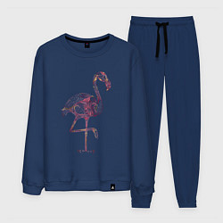 Костюм хлопковый мужской Узорчатый фламинго, цвет: тёмно-синий