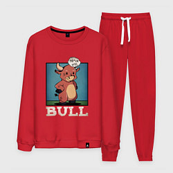 Костюм хлопковый мужской Bull, цвет: красный
