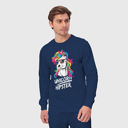 Костюм хлопковый мужской Unicorn hipster, цвет: тёмно-синий — фото 2