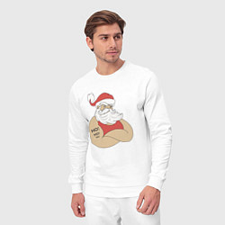 Костюм хлопковый мужской Santa Claus, цвет: белый — фото 2