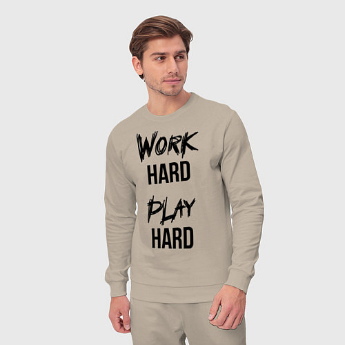 Мужской костюм Work hard Play hard / Миндальный – фото 3