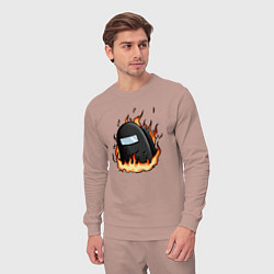 Костюм хлопковый мужской Among Us fire, цвет: пыльно-розовый — фото 2