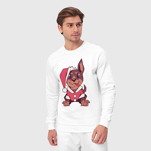 Мужской костюм Рождественский пёсик / Белый – фото 3