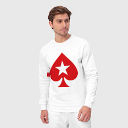Костюм хлопковый мужской Покер Пики Poker Stars, цвет: белый — фото 2