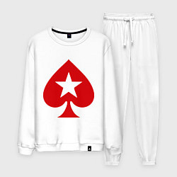 Костюм хлопковый мужской Покер Пики Poker Stars, цвет: белый