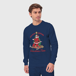 Костюм хлопковый мужской Rockin Santa, цвет: тёмно-синий — фото 2