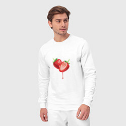 Костюм хлопковый мужской Strawberry, цвет: белый — фото 2