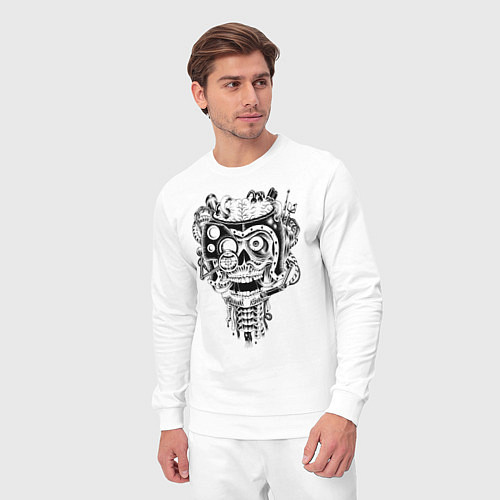 Мужской костюм Стимпанк череп / Белый – фото 3