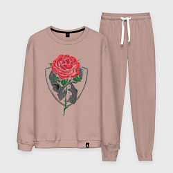 Костюм хлопковый мужской Skull&Rose, цвет: пыльно-розовый