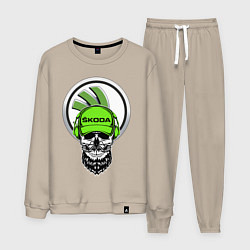 Костюм хлопковый мужской Шкодавод спина Z, цвет: миндальный