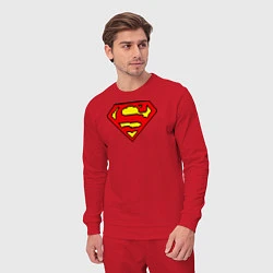 Костюм хлопковый мужской Superman 8 bit, цвет: красный — фото 2