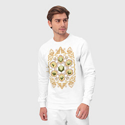 Костюм хлопковый мужской DnD Dices: Celtic Motifs, цвет: белый — фото 2