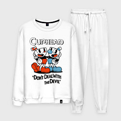 Костюм хлопковый мужской Cuphead, Dont deal with devil, цвет: белый