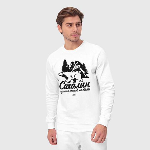 Мужской костюм Сахалин - лучший остров / Белый – фото 3