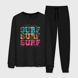 Костюм хлопковый мужской Surf, цвет: черный