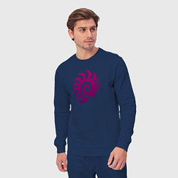 Костюм хлопковый мужской Zerg logo Purple, цвет: тёмно-синий — фото 2