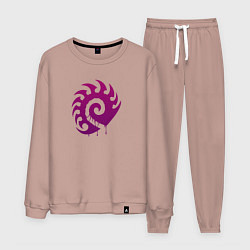 Костюм хлопковый мужской Zerg logo Purple, цвет: пыльно-розовый